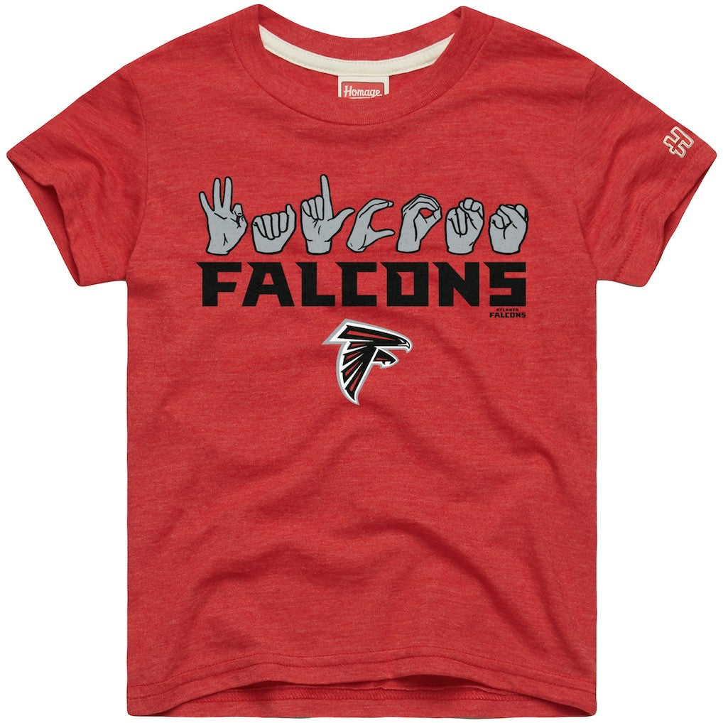 NFL Atlanta Falcons Homage Youth Love Sign x ASL 2.0 Tri-Blend T-Shirt