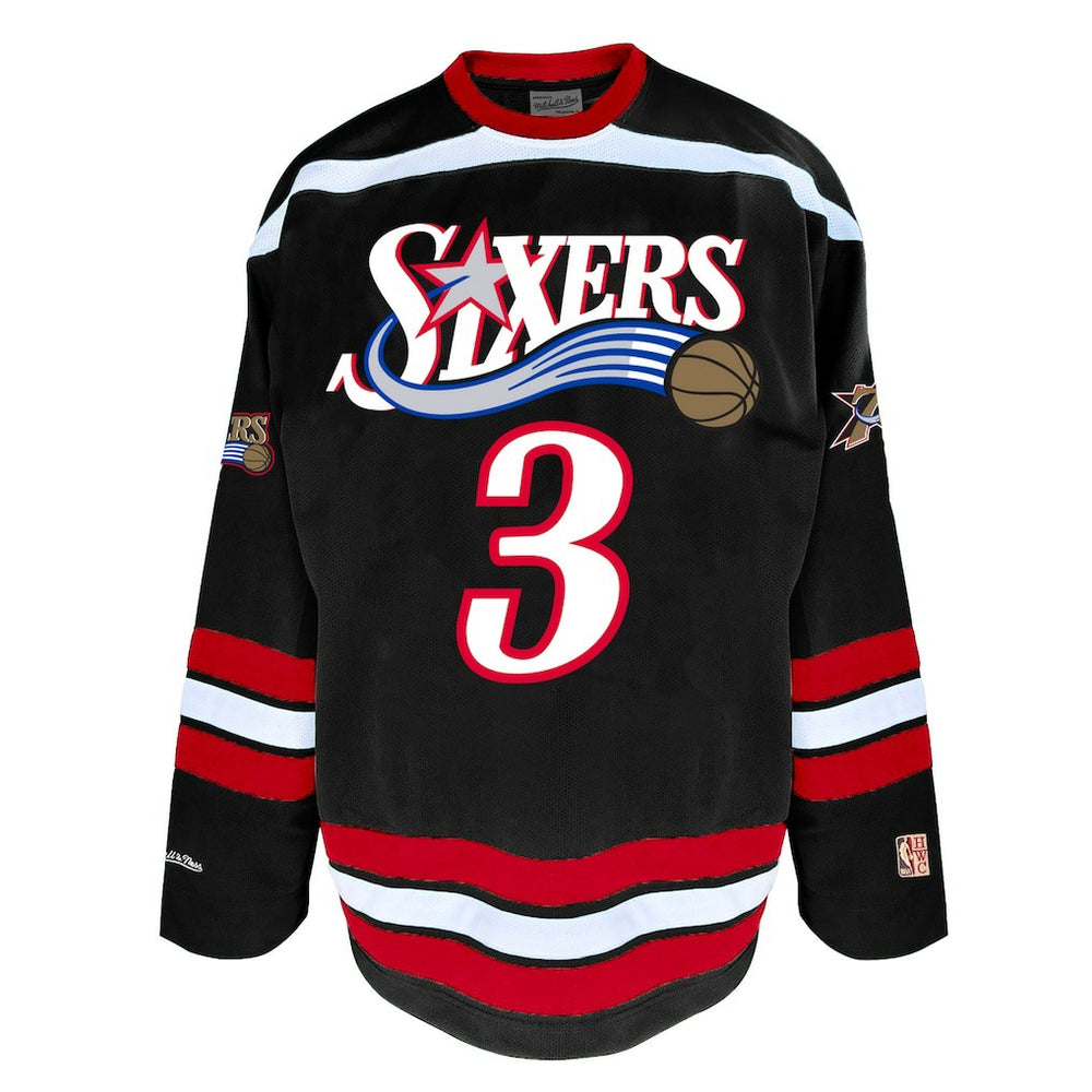 Allen Iverson Philadelphia 76ers Big & Tall NBA Hockey Jersey - Black | Mitchell & Ness for sale