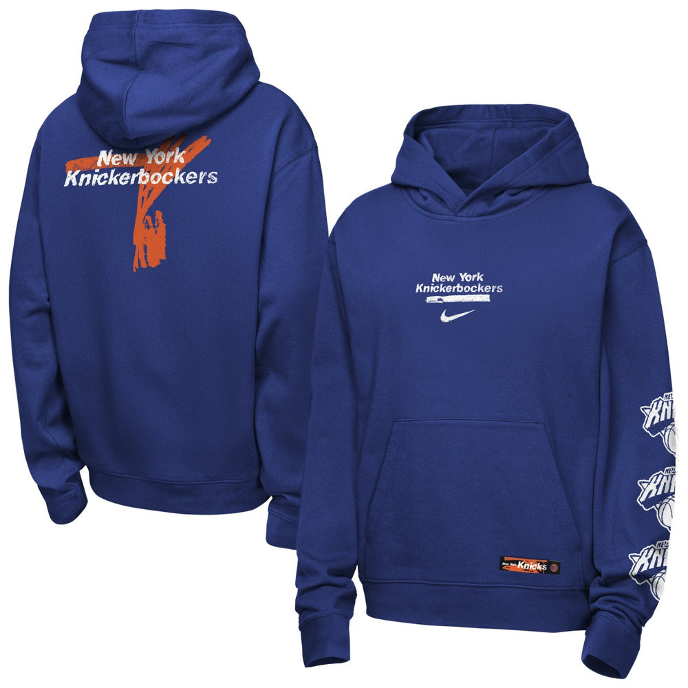 New York Knicks Youth Courtside Club Premiere Hoodie - Blue | Nike shop
