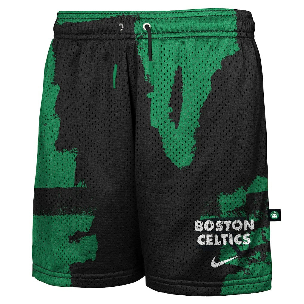 Boston Celtics Youth Courtside Pro Shot Dri-FIT Mesh Practice Shorts - Black/Kelly Green | Nike outlet