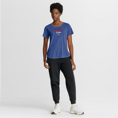 Chicago Cubs Women's Arched Tri-Blend T-Shirt - Heather Royal | Nike