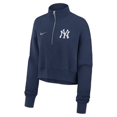 New York Yankees Women's Primetime Phoenix Fleece Half-Zip Sweatshirt - Navy | Nike