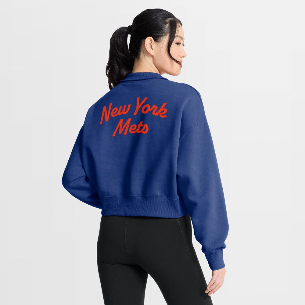 New York Mets Women's Primetime Phoenix Fleece Half-Zip Sweatshirt - Royal | Nike