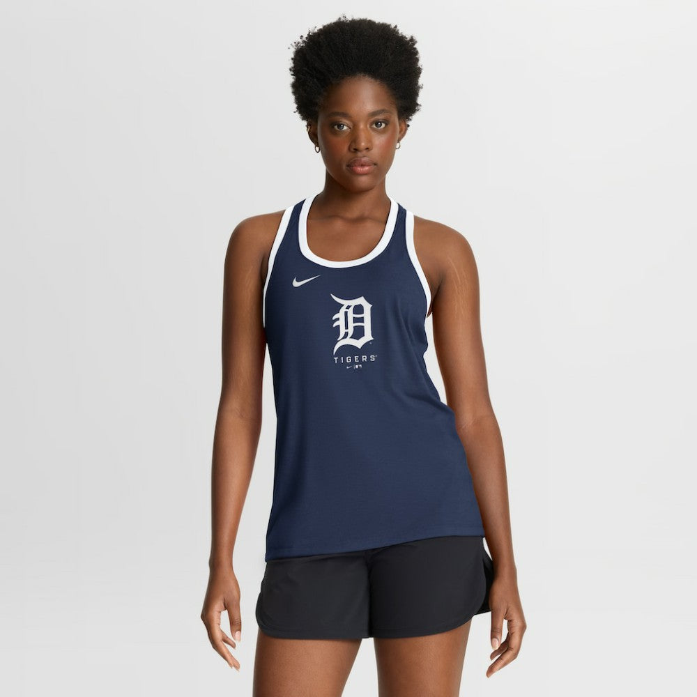 Detroit Tigers Women's Tri-Blend Dri-FIT Racerback Tank Top - Navy | Nike