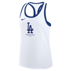 Los Angeles Dodgers Women's Tri-Blend Dri-FIT Racerback Tank Top - White | Nike