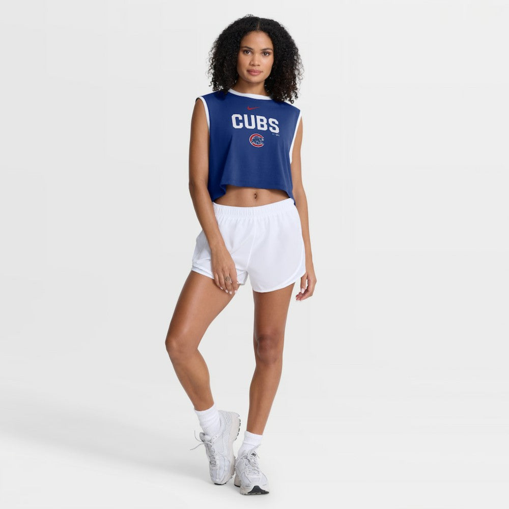 Chicago Cubs Women's Primetime Loose Dri-FIT Cropped Tank Top - Royal | Nike