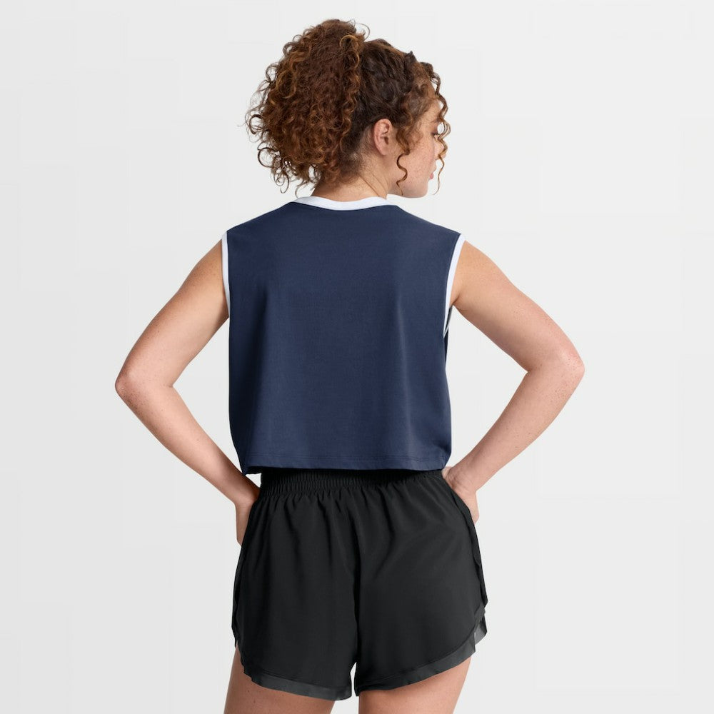 Atlanta Braves Women's Primetime Loose Dri-FIT Cropped Tank Top - Navy | Nike