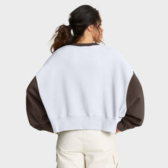 San Diego Padres Women's Oversized High Hip Fleece Sweatshirt - White/Brown | Nike