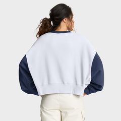 Boston Red Sox Women's Oversized High Hip Fleece Sweatshirt - White/Navy | Nike