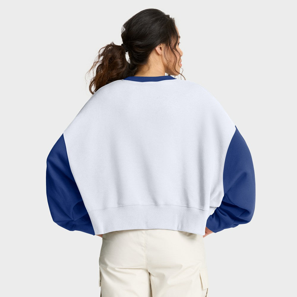 Los Angeles Dodgers Women's Oversized High Hip Fleece Sweatshirt - White/Royal | Nike