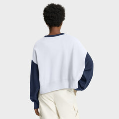 New York Yankees Women's Oversized High Hip Fleece Sweatshirt - White/Navy | Nike