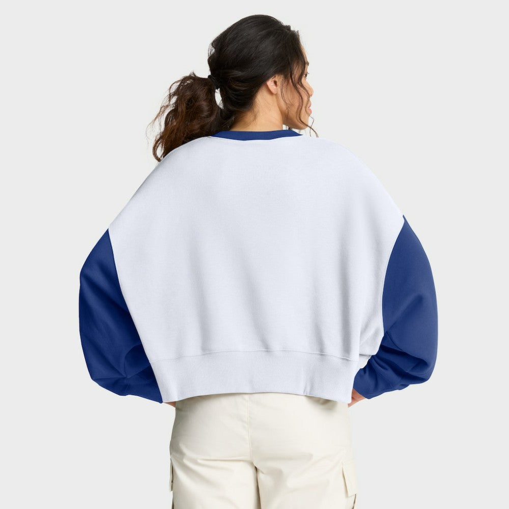 Chicago Cubs Women's Oversized High Hip Fleece Sweatshirt - White/Royal | Nike