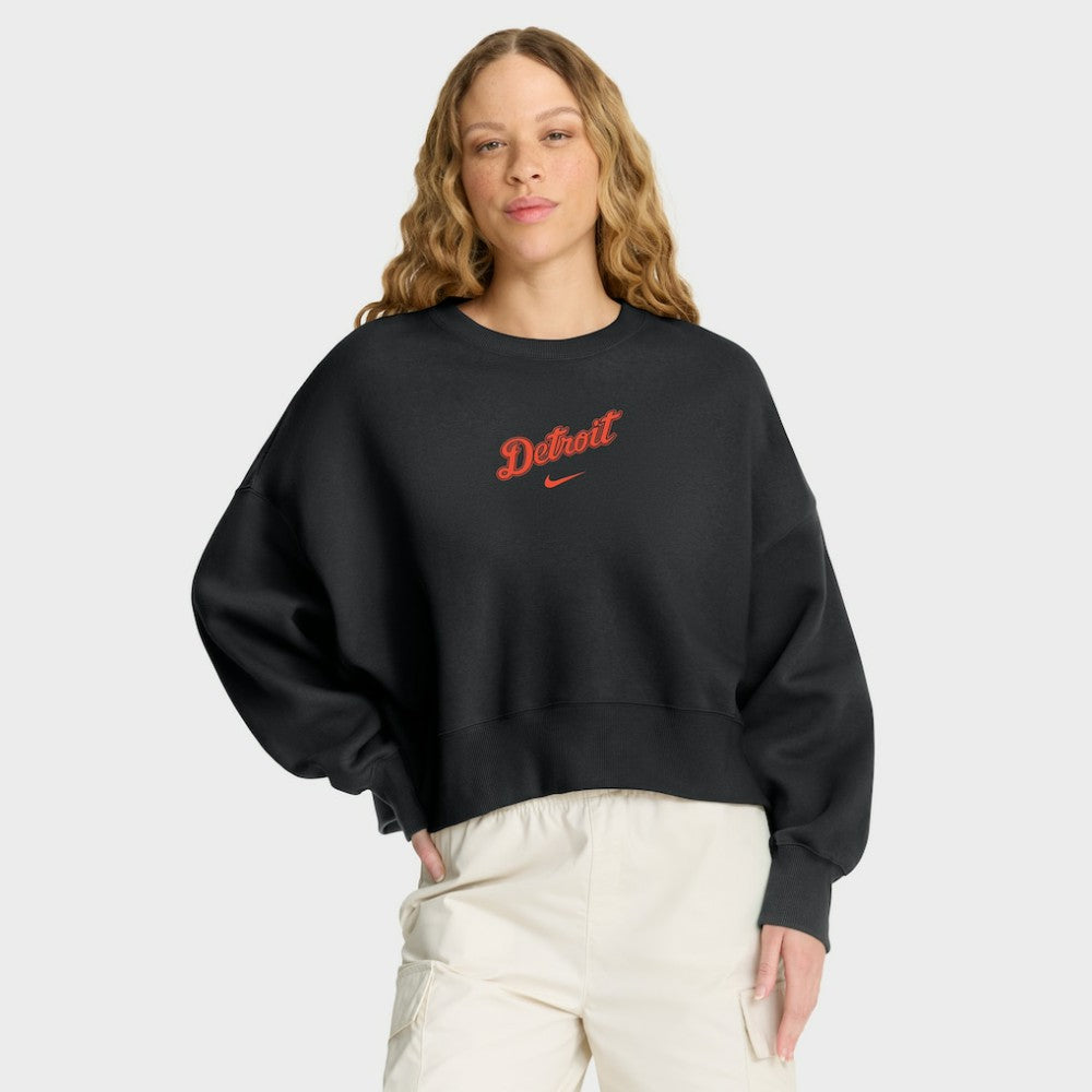 Detroit Tigers Women's Oversized Primetime Sweatshirt - Black | Nike