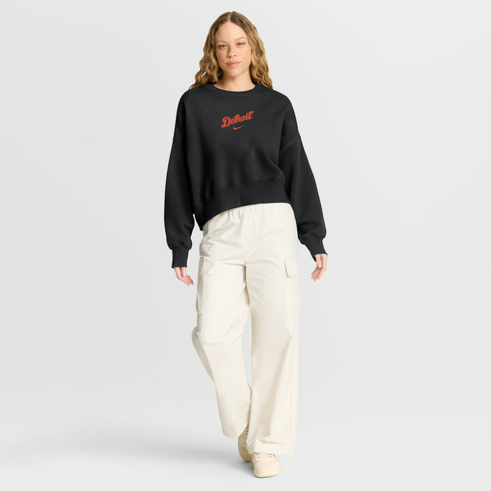 Detroit Tigers Women's Oversized Primetime Sweatshirt - Black | Nike