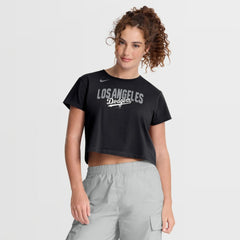Los Angeles Dodgers Women's Mod Cropped T-Shirt - Black | Nike
