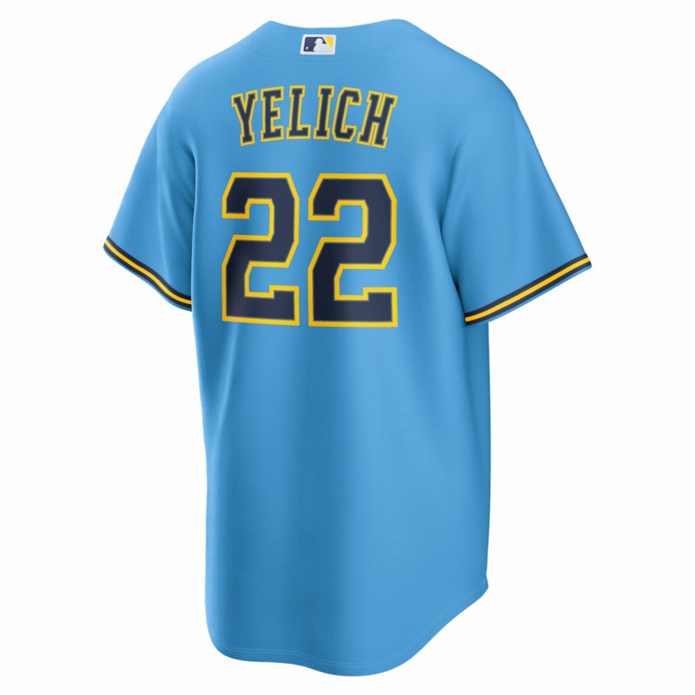 Christian Yelich Milwaukee Brewers Road Replica Jersey - Light Blue | Nike