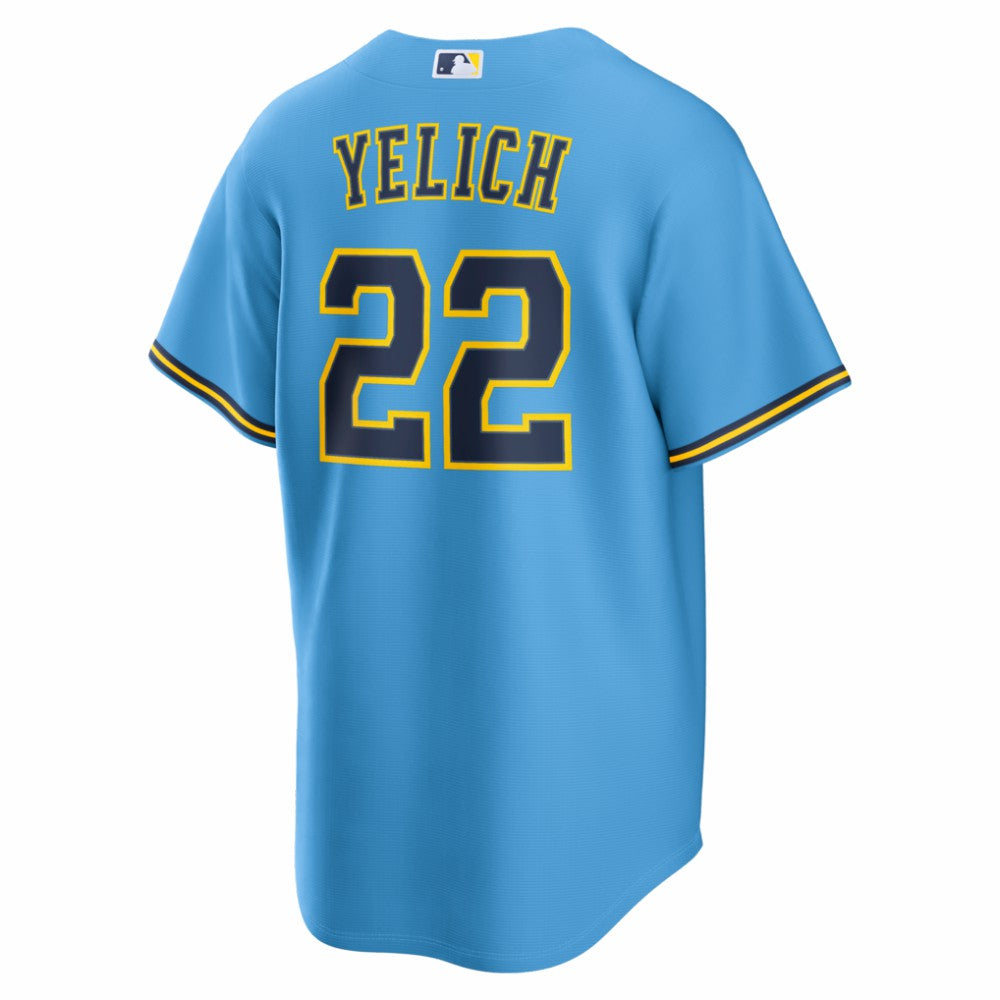 Christian Yelich Milwaukee Brewers Road Replica Jersey - Light Blue | Nike