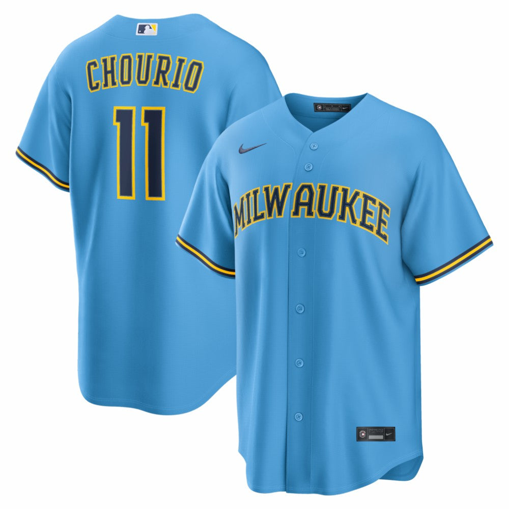 Jackson Chourio Milwaukee Brewers Road Replica Jersey - Light Blue | Nike
