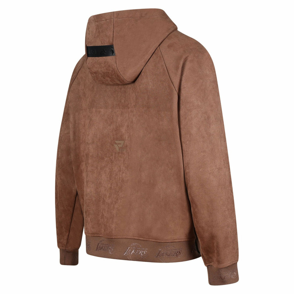 Los Angeles Lakers Protege Eco-Friendly Functional Suede Fashion Tonal Hoodie - Brown online