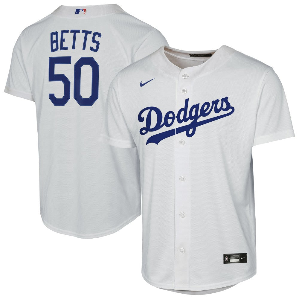 Mookie Betts Los Angeles Dodgers Youth Home Replica Player Jersey - White | Nike