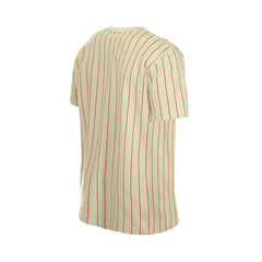 Cincinnati Reds Throwback Meshback Pinstripe T-Shirt - Cream | New Era