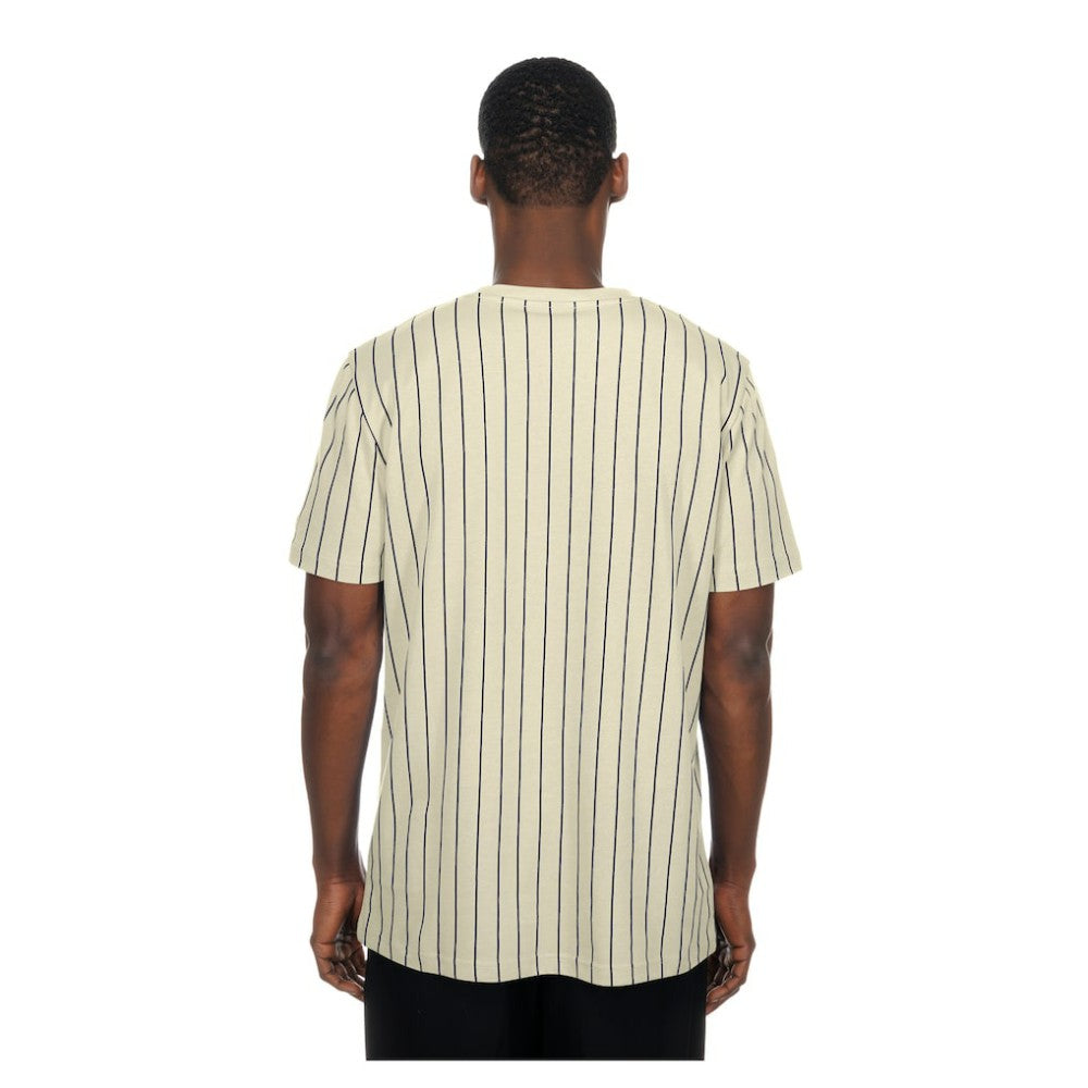 Detroit Tigers Throwback Meshback Pinstripe T-Shirt - Cream | New Era