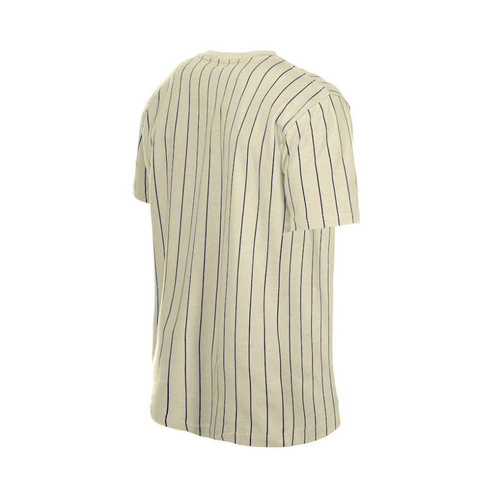 Detroit Tigers Throwback Meshback Pinstripe T-Shirt - Cream | New Era