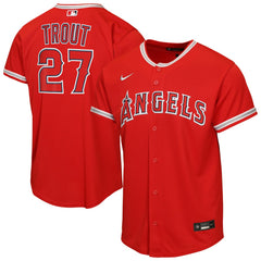 Mike Trout Los Angeles Angels Youth Alternate Replica Jersey - Red | Nike