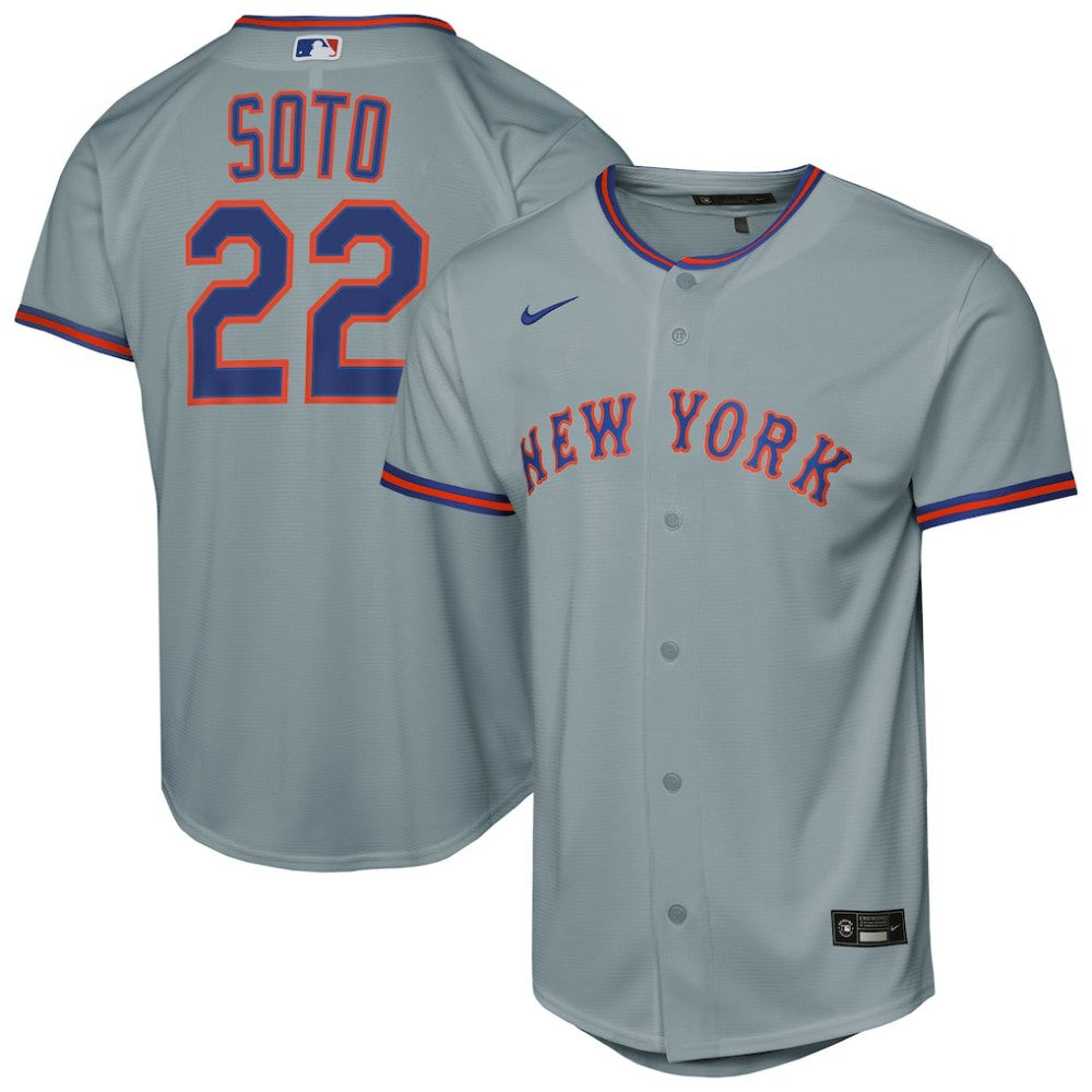 Juan Soto New York Mets Youth Road Replica Jersey - Gray | Nike