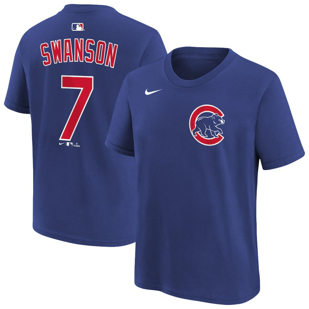 Dansby Swanson Chicago Cubs Youth Name & Number T-Shirt - Royal | Nike