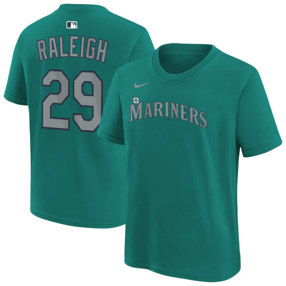 Cal Raleigh Seattle Mariners Youth Name & Number T-Shirt - Teal | Nike