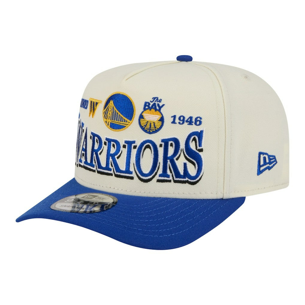 Golden State Warriors Stretched 2-Tone A-Frame 9FIFTY Adjustable Hat sale - Cream/Royal | New Era outlet