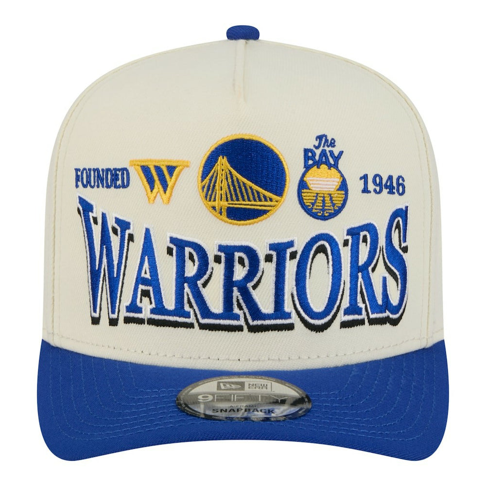 Golden State Warriors Stretched 2-Tone A-Frame 9FIFTY Adjustable Hat sale - Cream/Royal | New Era outlet