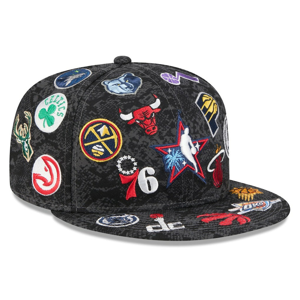 2026 NBA All-Star Game Allover Logos 59FIFTY Fitted Hat - Black | New Era on sale