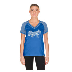 Kansas City Royals Women's Gameday V-Neck T-Shirt - Royal | New Era