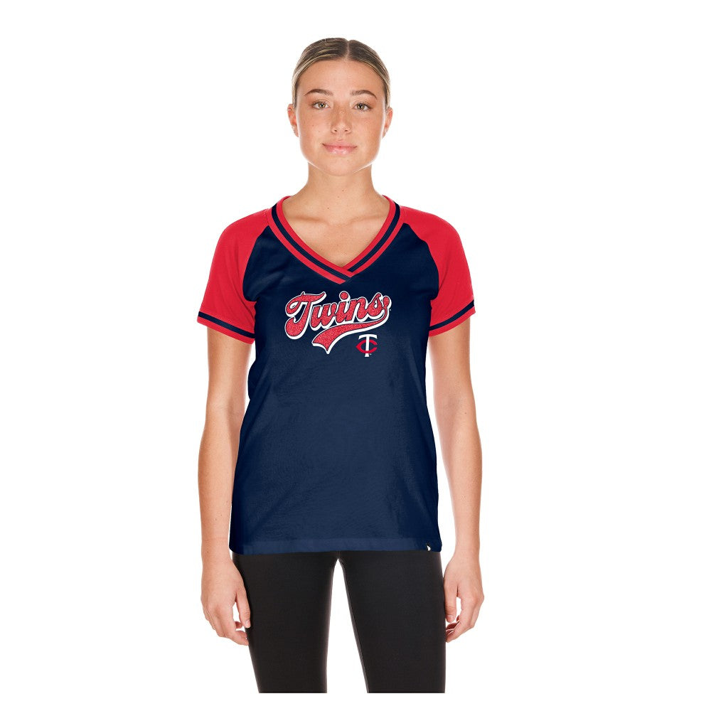 Minnesota Twins Women's Gameday V-Neck T-Shirt - Navy | New Era