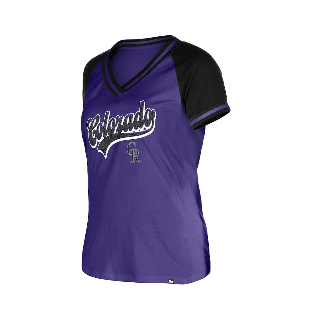Colorado Rockies Women's Gameday V-Neck T-Shirt - Purple | New Era