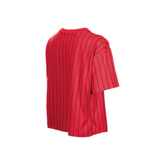 Cincinnati Reds Women's Throwback Meshback Pinstripe Boxy T-Shirt - Red | New Era