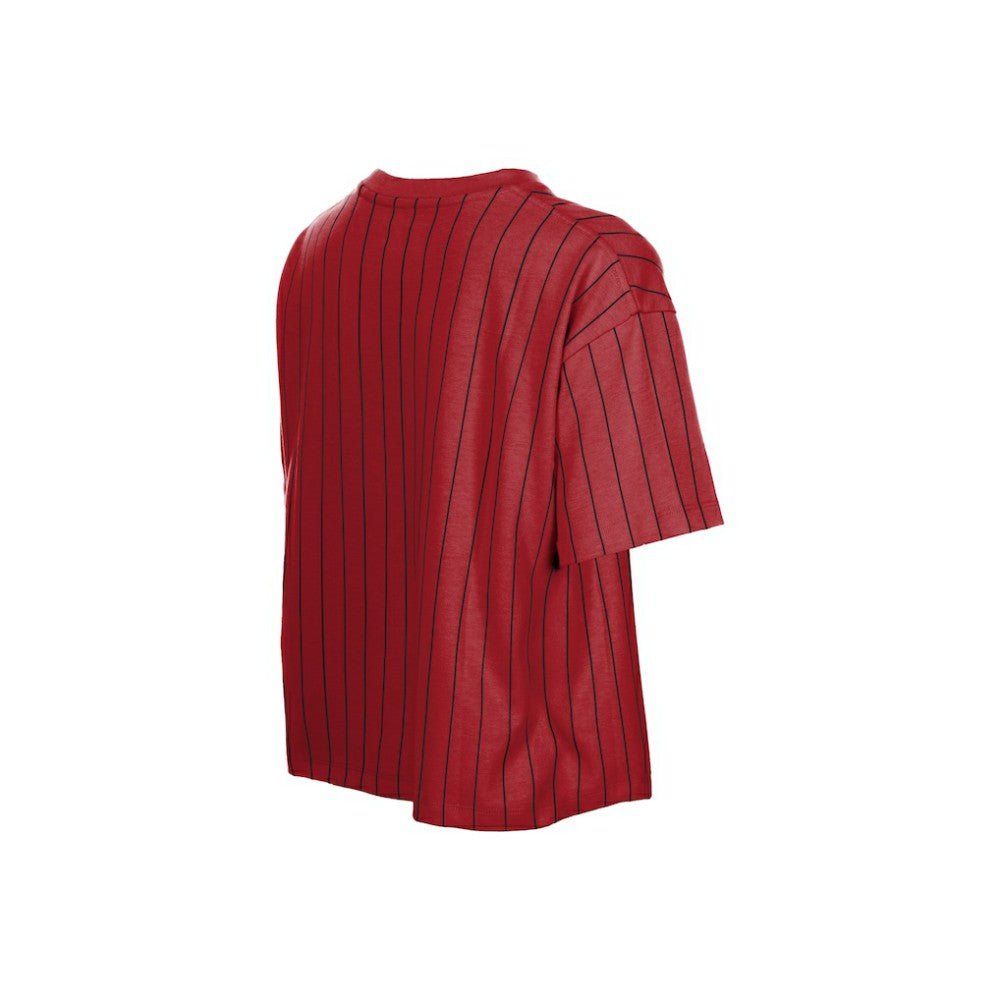 Arizona Diamondbacks Women's Throwback Meshback Pinstripe Boxy T-Shirt - Red | New Era