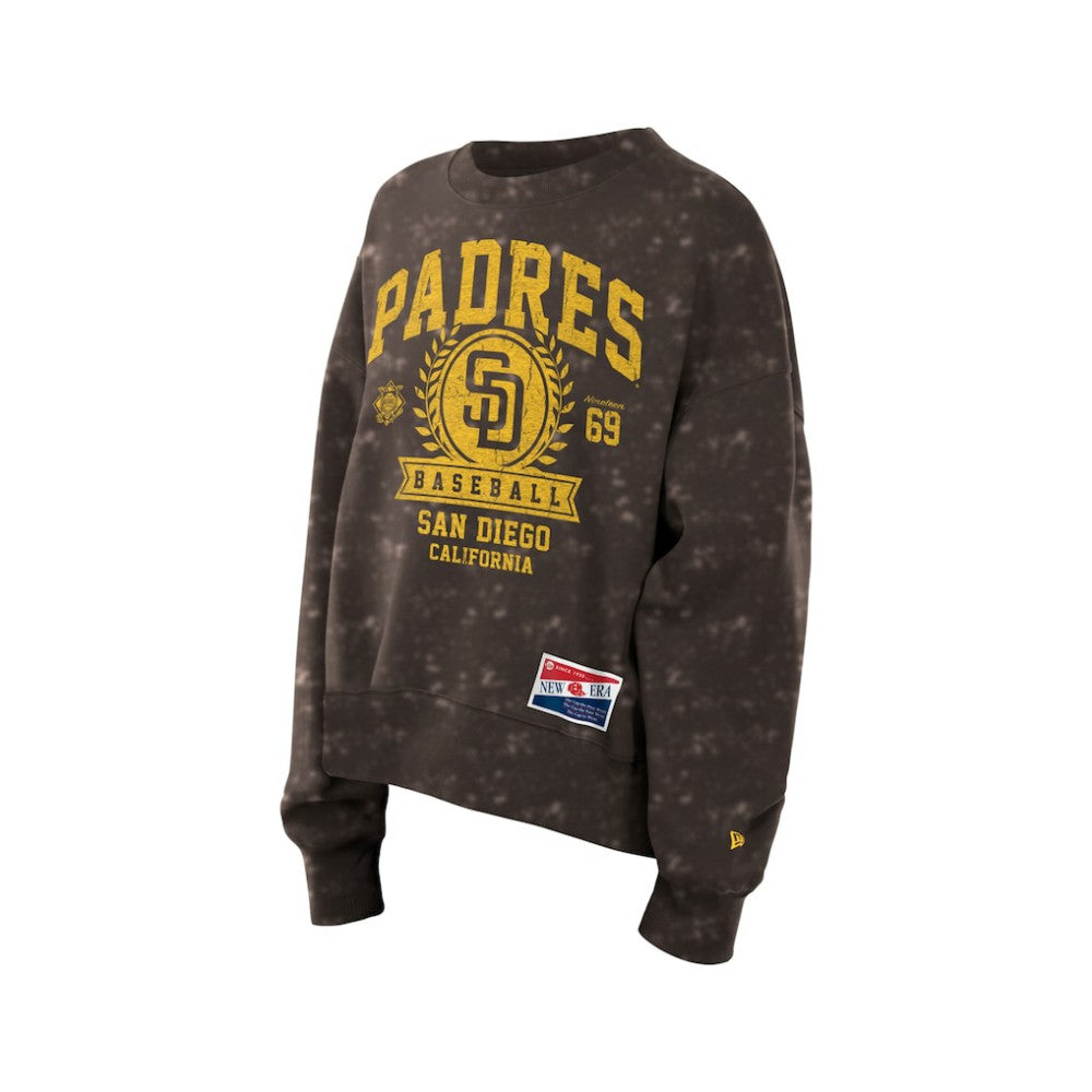 San Diego Padres Women's Throwback Oversized Boxy Sweatshirt - Brown | New Era