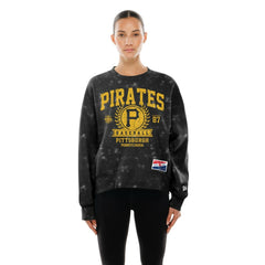 Pittsburgh Pirates Women's Throwback Oversized Boxy Sweatshirt - Black | New Era