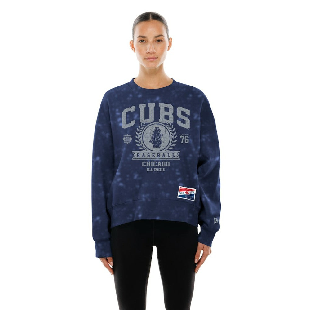 Chicago Cubs Women's Throwback Oversized Boxy Sweatshirt - Royal | New Era