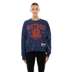 Houston Astros Women's Throwback Oversized Boxy Sweatshirt - Navy | New Era