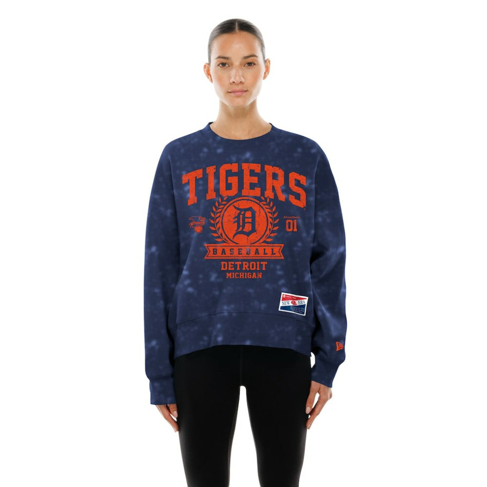 Detroit Tigers Women's Throwback Oversized Boxy Sweatshirt - Navy | New Era
