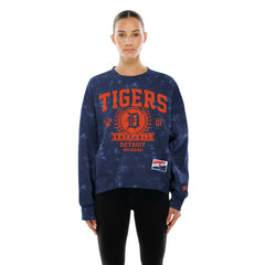 Detroit Tigers Women's Throwback Oversized Boxy Sweatshirt - Navy | New Era