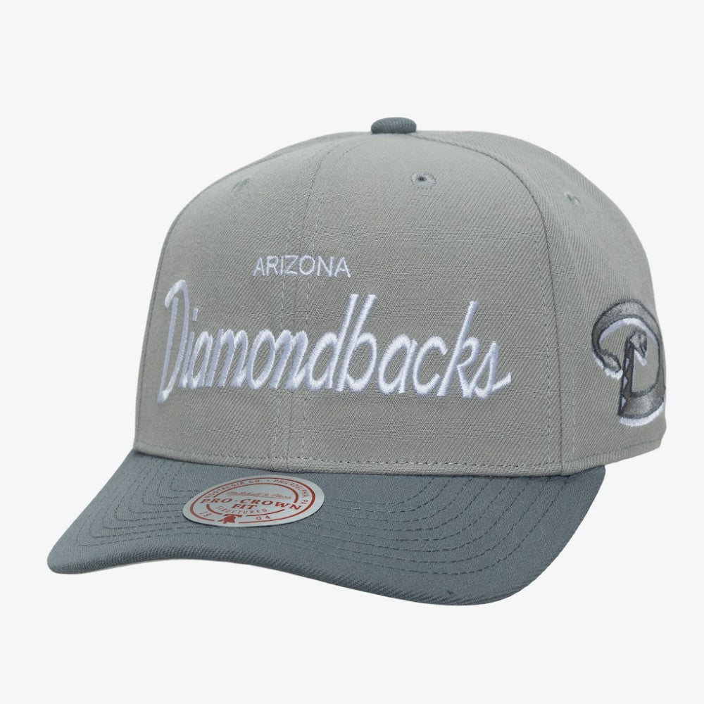 Arizona Diamondbacks Cooperstown Thunderstorm Head Coach Pro-Crown Adjustable Hat - Gray | Mitchell & Ness