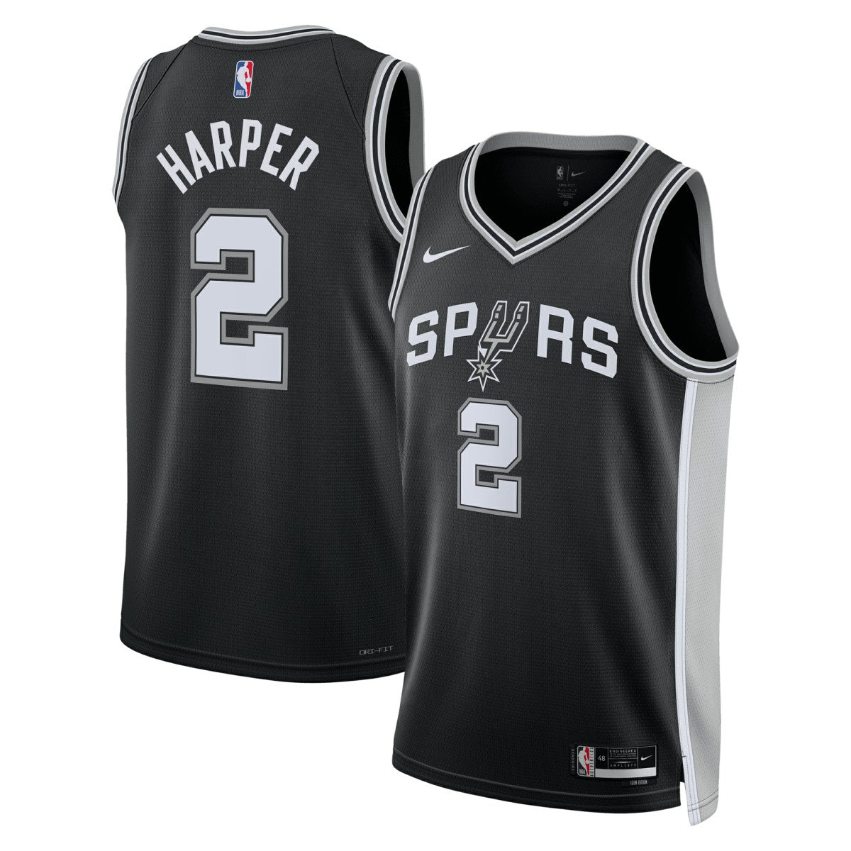 Dylan Harper San Antonio Spurs Unisex 2025 NBA Draft First Round Pick Swingman Jersey - Icon Edition - Black | Nike outlet