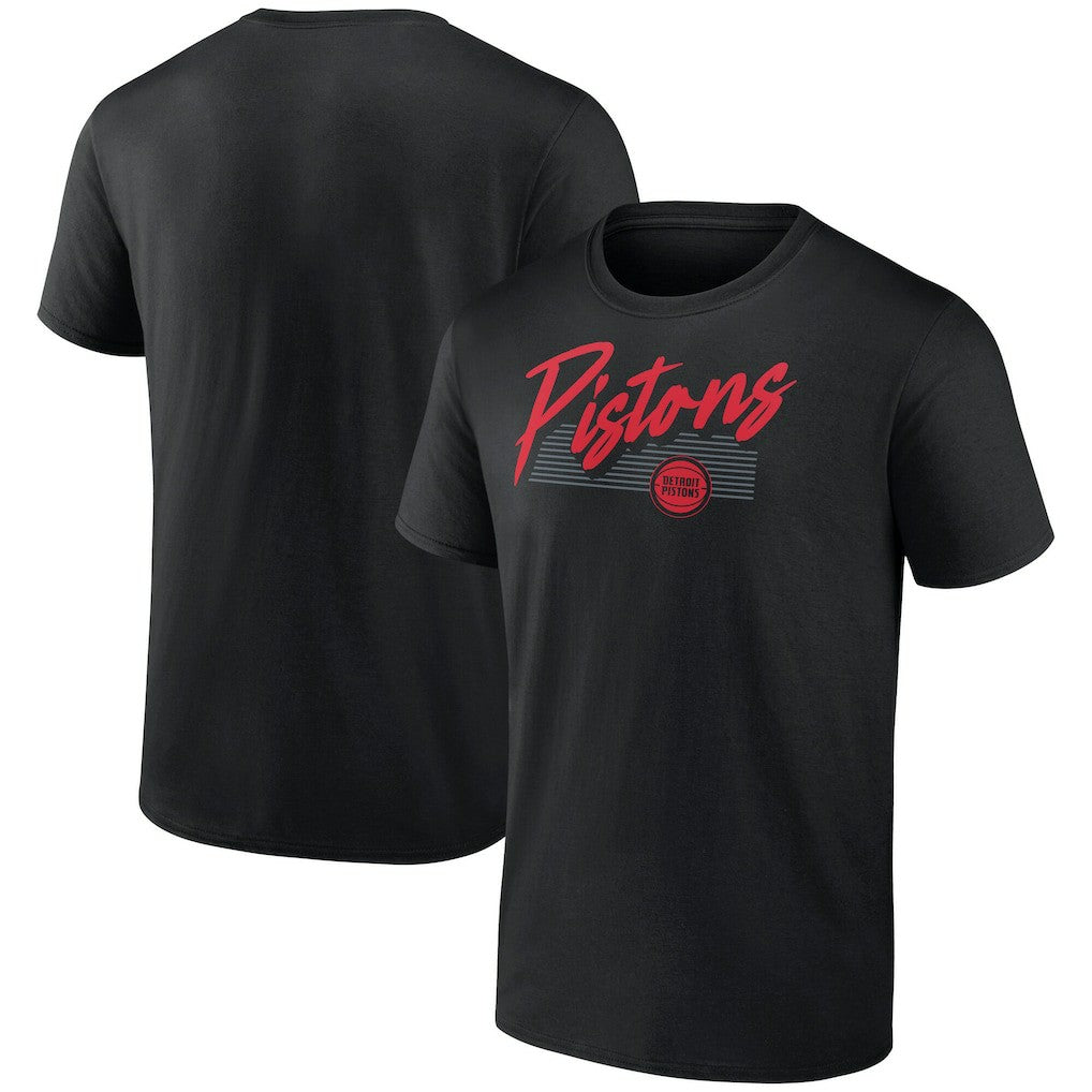 Detroit Pistons Color Block Slant Quick Strike T-Shirt sale - Black on sale