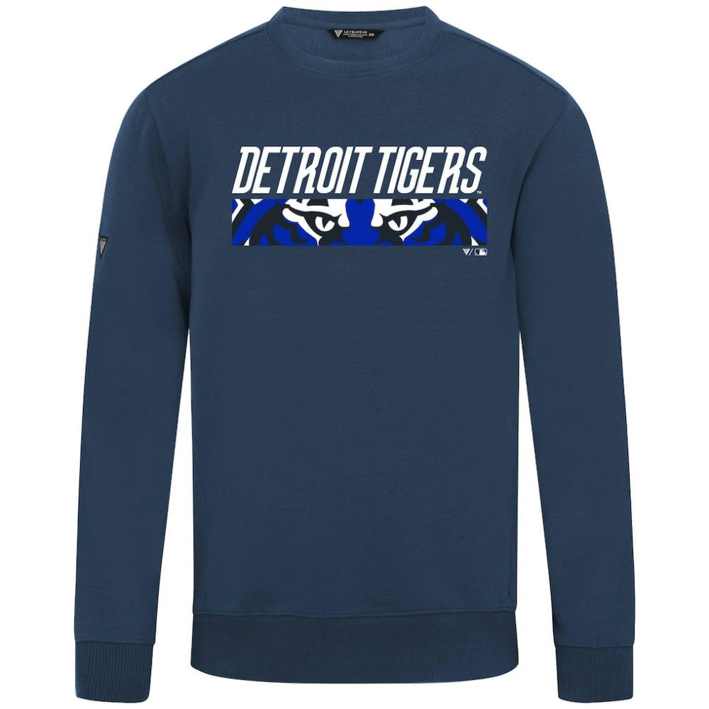 Detroit Tigers Levelwear City Connect Zane Back Splash Sweatshirt - Navy