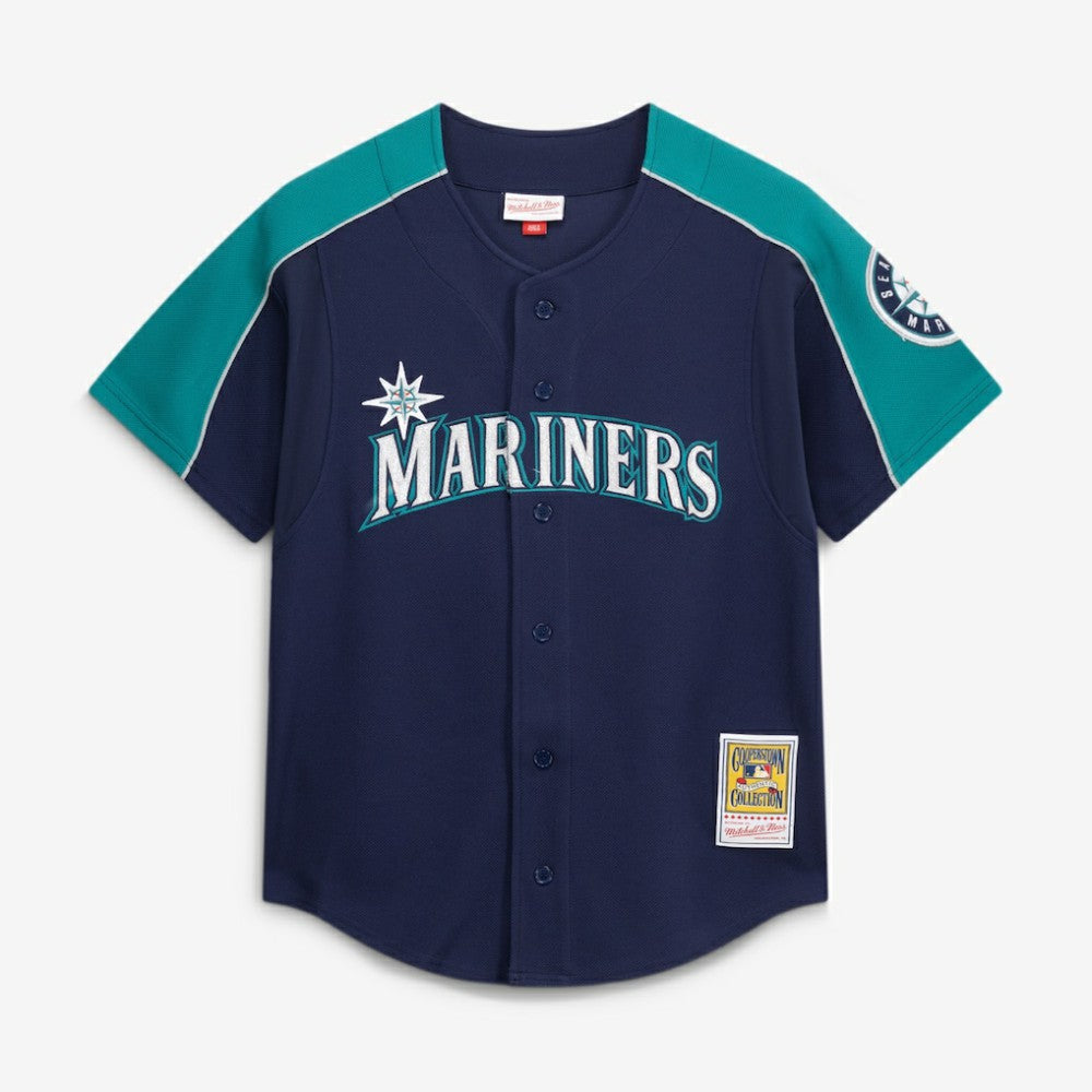 Ichiro Suzuki Seattle Mariners 2006 Cooperstown Mesh Batting Practice Button-Up Jersey - Navy | Mitchell & Ness